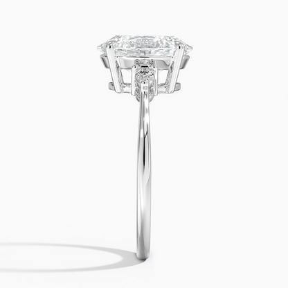 2 1/2 CT Oval Lab Grown Diamond Engagement Ring