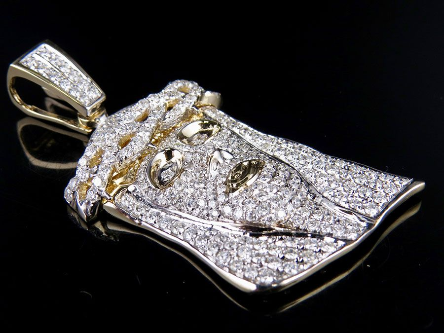 Iced Out Gold Lab Grown Diamond Jesus Pendant