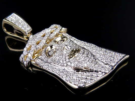 Iced Out Gold Lab Grown Diamond Jesus Pendant