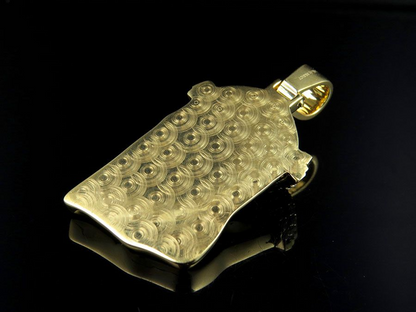 Yellow Gold Jesus Crown Lab Grown Diamond Pendant