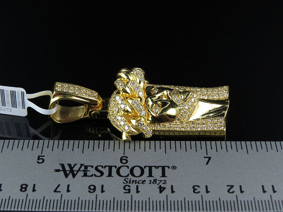 Jesus Lab Grown Gold Diamond Men's Pendant