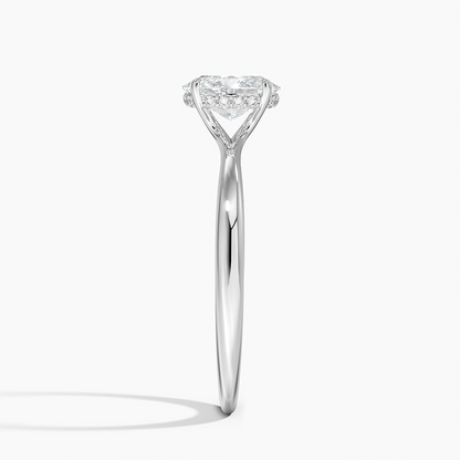 3/4 CT Oval Cut Hidden Halo Labgrown Diamond Ring
