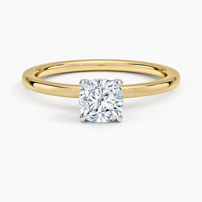 3/4 CT Lab Grown Diamond Two Tone Solitire Engagement Ring