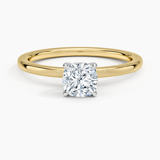 3/4 CT Lab Grown Diamond Two Tone Solitire Engagement Ring