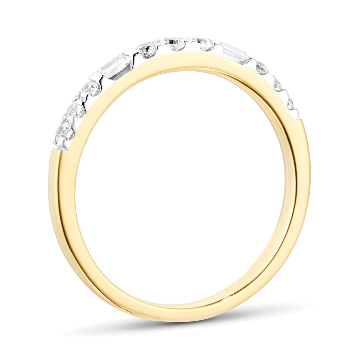 Two Tone Lab Grown Diamond Gold Wedding Band
