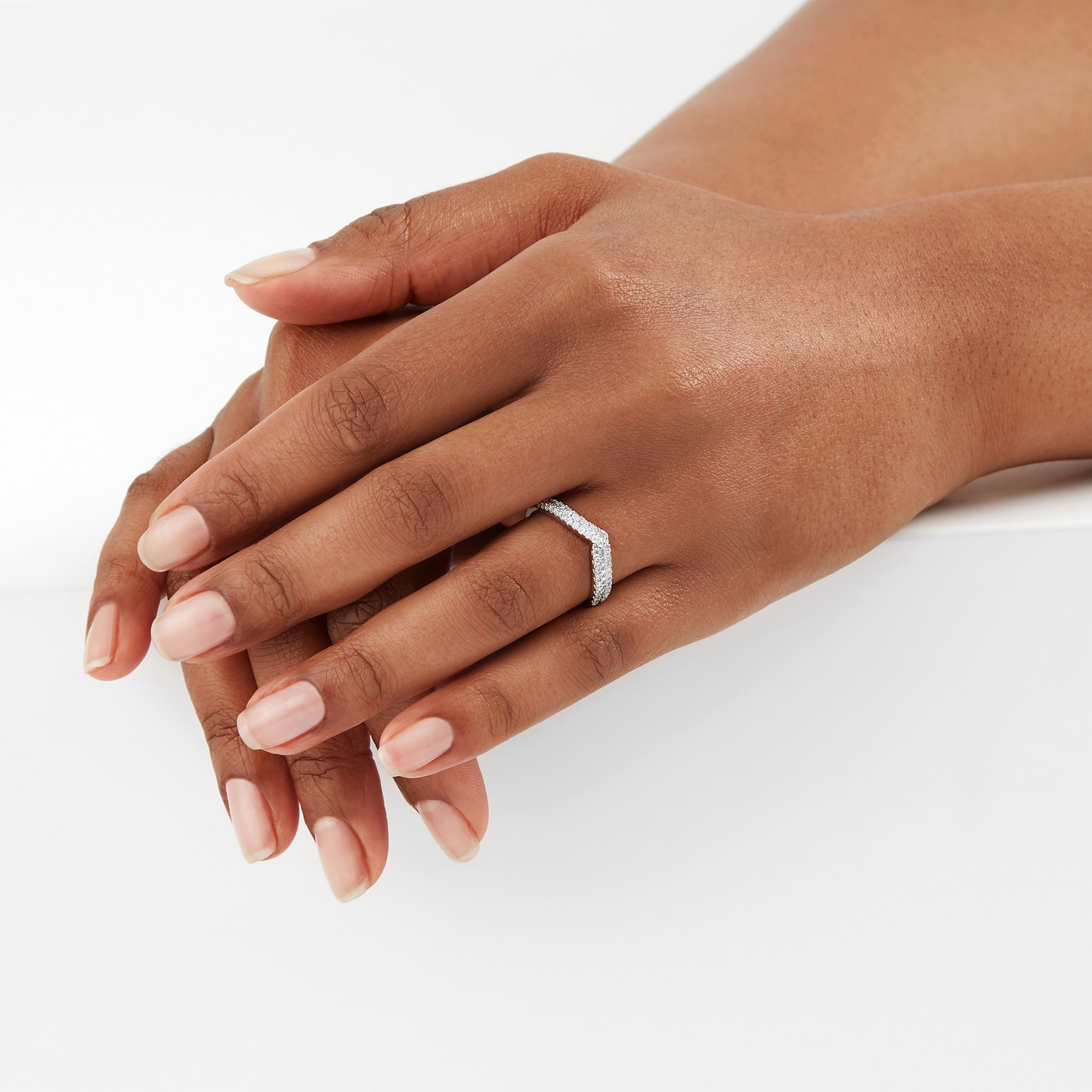 Two Row Lab Grown Diamond Gold Wedding Band For Daily Wear