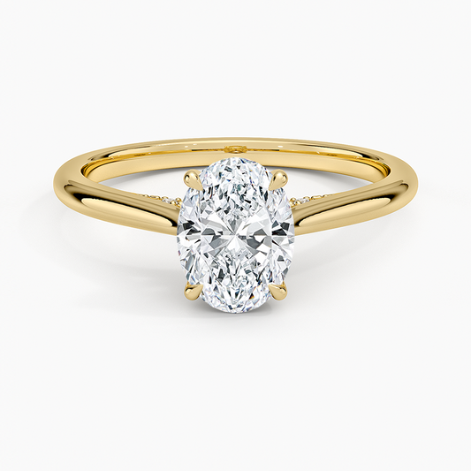 1 CT Lab Grown Diamond Solid Gold Engagement Ring