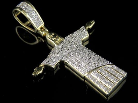 Christ The Redeemer Lab Grown Diamond Yellow Gold Pendant