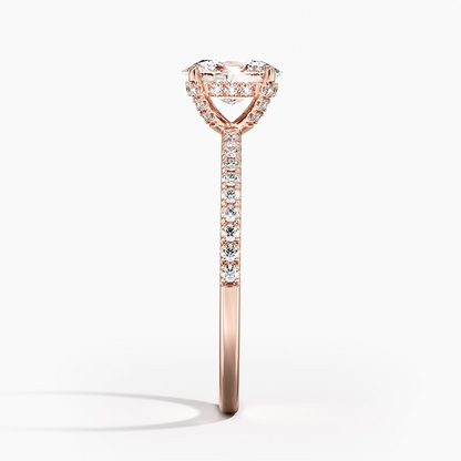 3/4 CT Half Eternity Oval Cut Lab Grown Diamond Ring