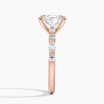 3/4 CT Halg Eternity Oval Lab Grown Diamond Engagement Ring