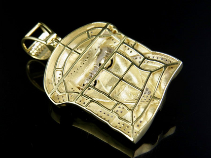 Lab Grown Diamond Jesus Face Yellow Gold Pendant