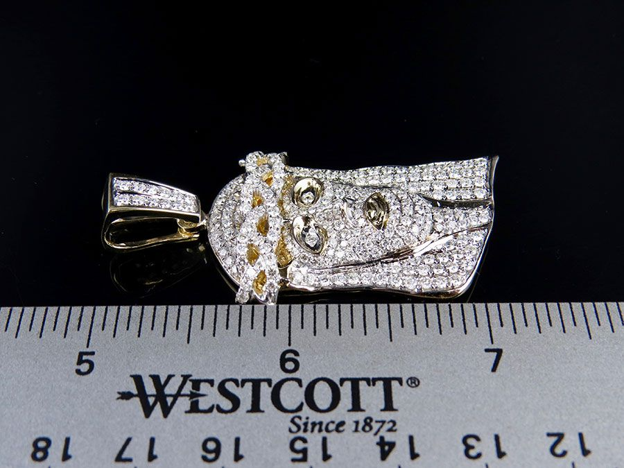 Iced Out Gold Lab Grown Diamond Jesus Pendant