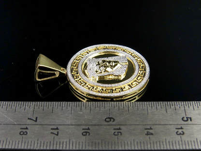 Medallion Bismark Jesus Gold Lab Grown Diamond Pendant
