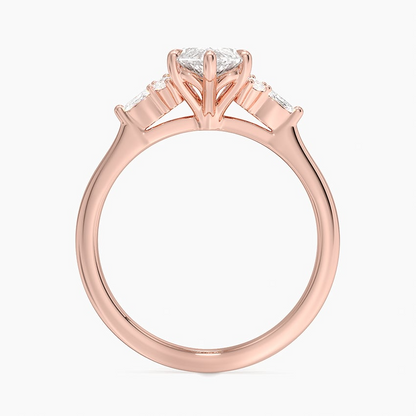 1 1/2 Marquise Cut Lab Grown Diamond Cluster Enagagement Ring