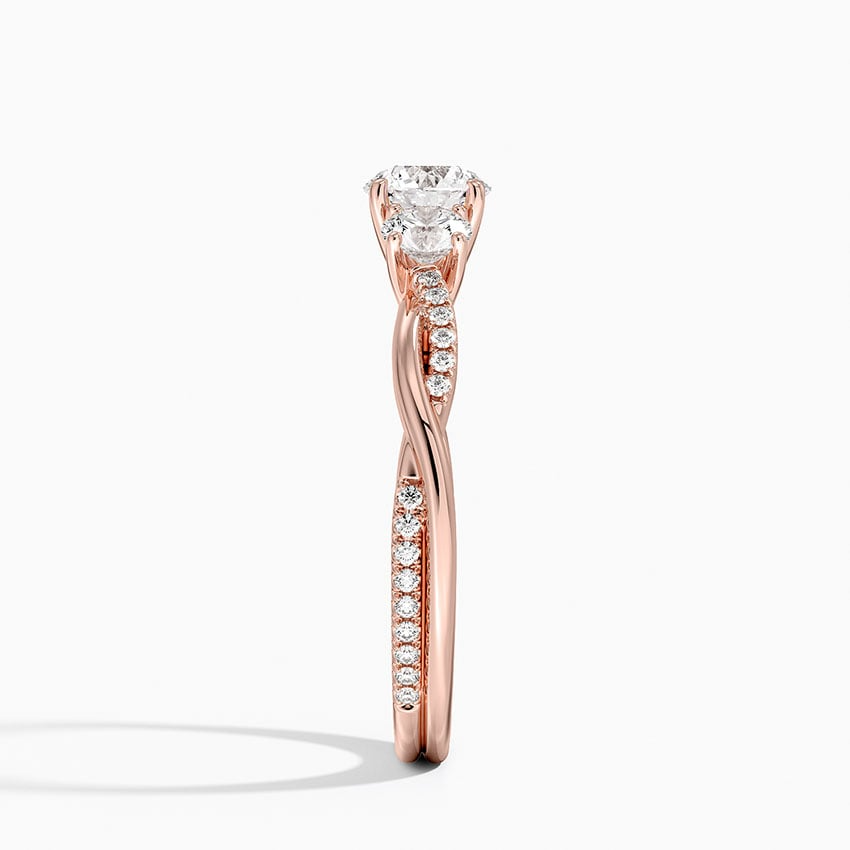 1/2 CT Twisted Band Lab Drown Diamond Engagement Ring