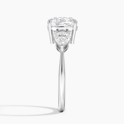 2 1/2 CT Lab Grown Diamond 3 stone Engagement Ring