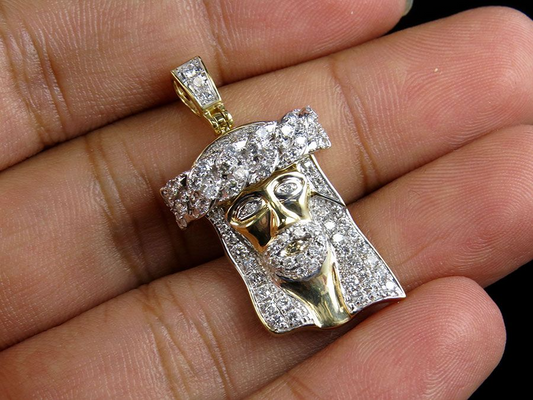 Lab Grown Diamond Gold Customize Jesus Pendant