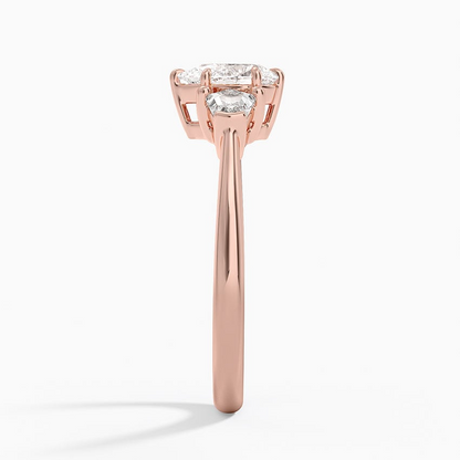 1/2 CT 3 Stone Lab Grown Diamond Pear Cut Engagement Ring
