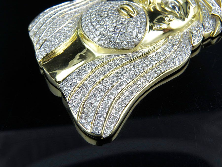 10K Gold Iced Out Jesus lab Grown Diamond Pendant