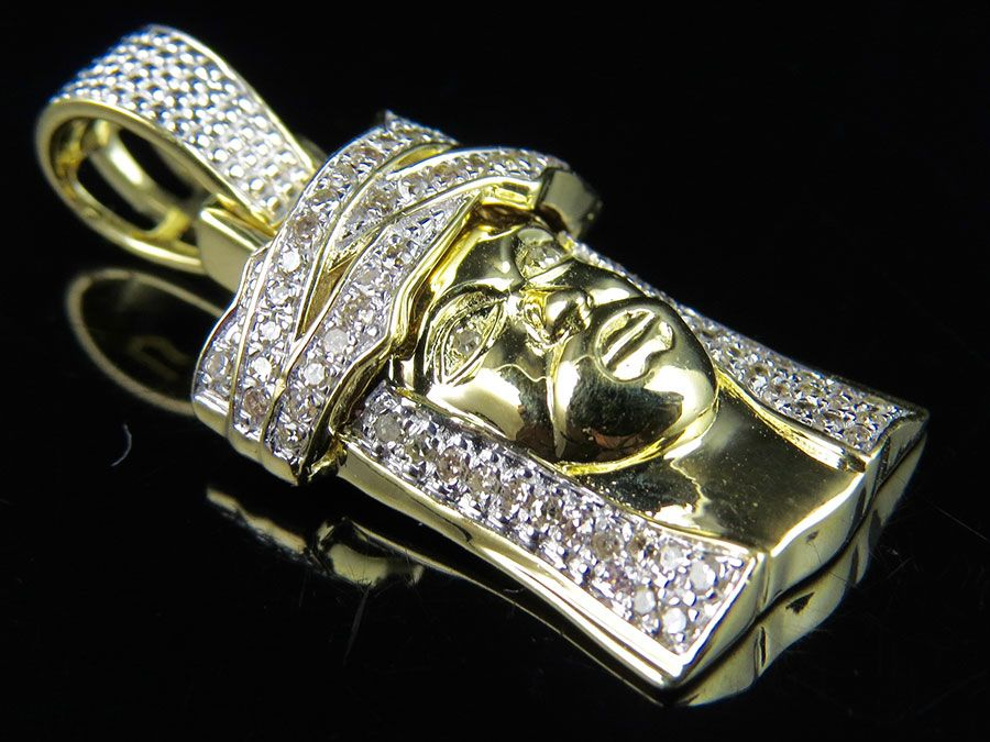 Jesus Face Custom Yellow Gold lab Grown Diamond Pendant