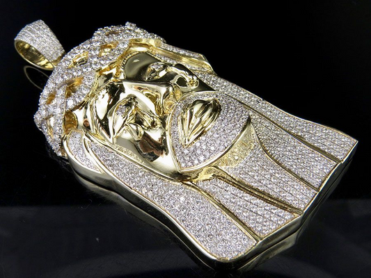 Crying Jesus Iced Out Lab Grown Diamond Pendant