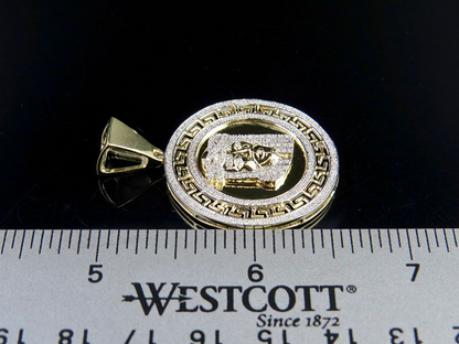 Greek Bezel Jesus Medallion Lab Grown Diamond Pendant