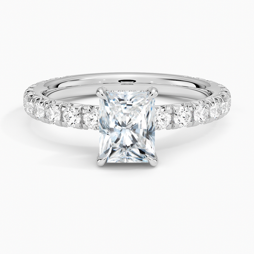 1 CT Emerald 3/4 Eternity Lab Grown Diamond Ring