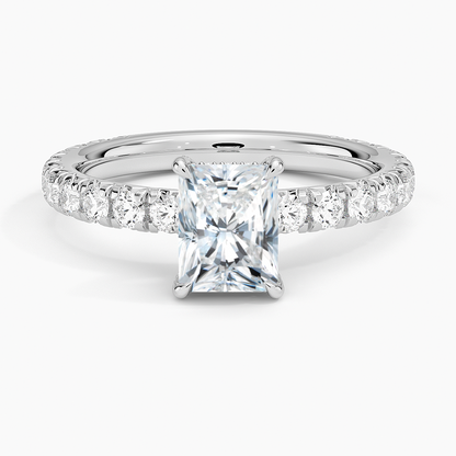 1 CT Emerald 3/4 Eternity Lab Grown Diamond Ring