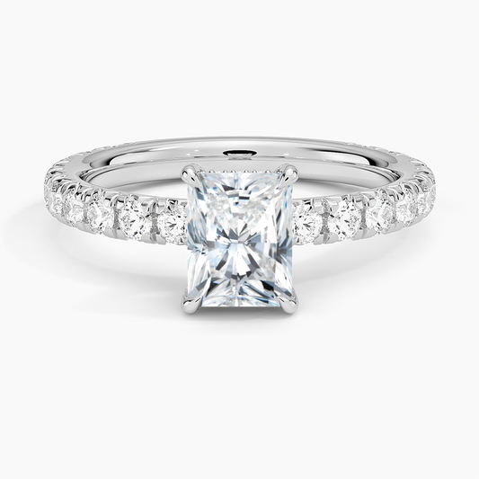 1 CT Emerald 3/4 Eternity Lab Grown Diamond Ring