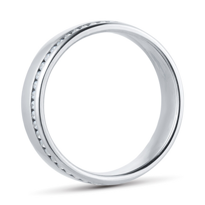 White Gold Channel Setting Lab Diamond Wedding Band