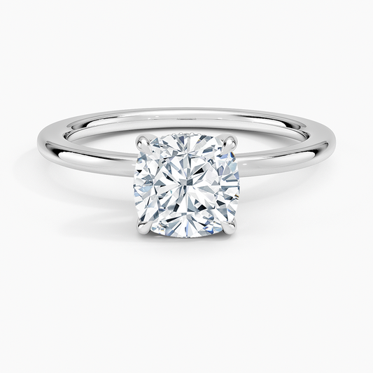 1 1/2 CT Lab Grown Diamond Hidden Halo Solitaire Ring