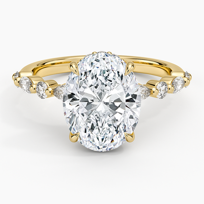 3 CT Half Eternity Lab Grown Diamond Hidden Halo Ring