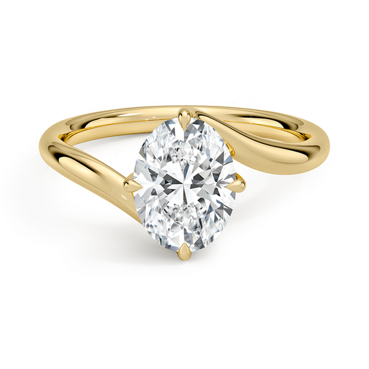 1 1/2 CT Bypass Sank Lab Grown Diamond Oval Cut Ring