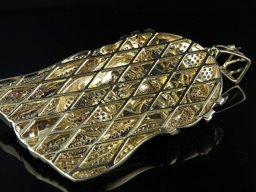 10K Gold Iced Out Jesus lab Grown Diamond Pendant
