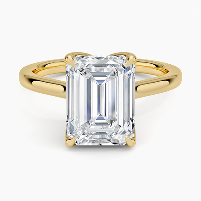 3 CT  Emerald Cut Solid  Gold Lab Grown Diamond Solitaire