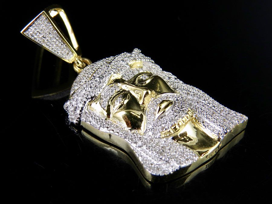 Iced Out Jesus Yellow Gold Lab Grown Diamond Pendant