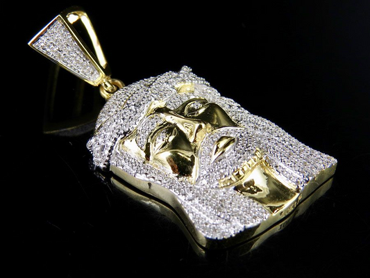 Iced Out Jesus Yellow Gold Lab Grown Diamond Pendant