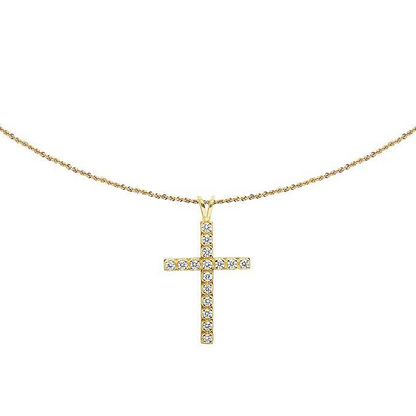 1.50 CTW Lab Grown Diamond One Row Solitaire Cross Pendant
