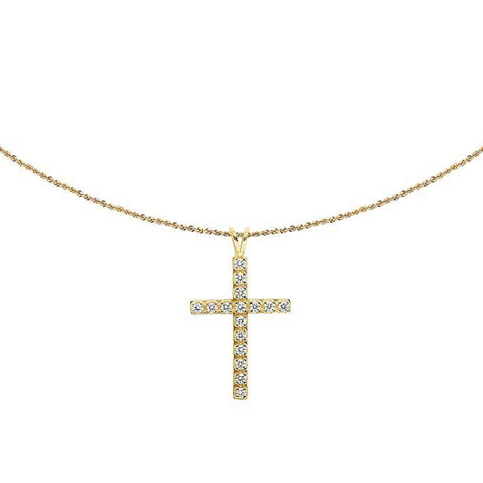 1.50 CTW Lab Grown Diamond One Row Solitaire Cross Pendant