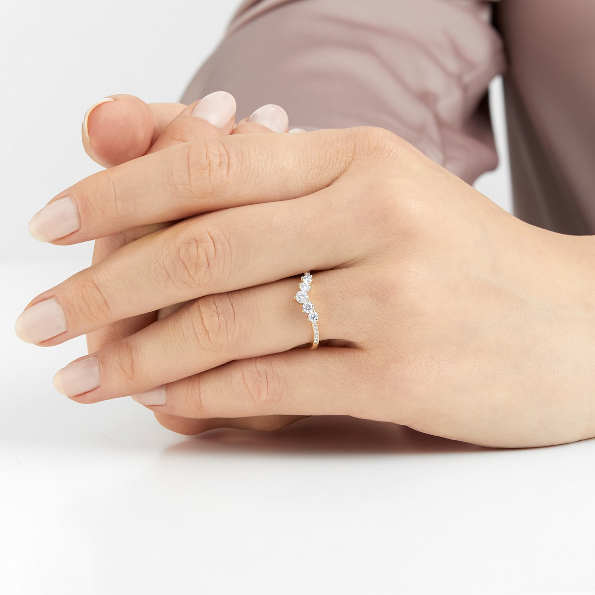 Yellow Gold Lab Diamond Wedding Band For Daily Wear