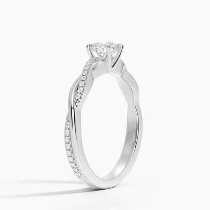 1/2 CT Lab Grown Diamond Twisted Band Half Eternity Ring