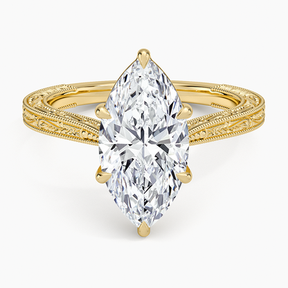2 1/2 CT Marquise Cut Lab Grown Diamond Milgrian Ring