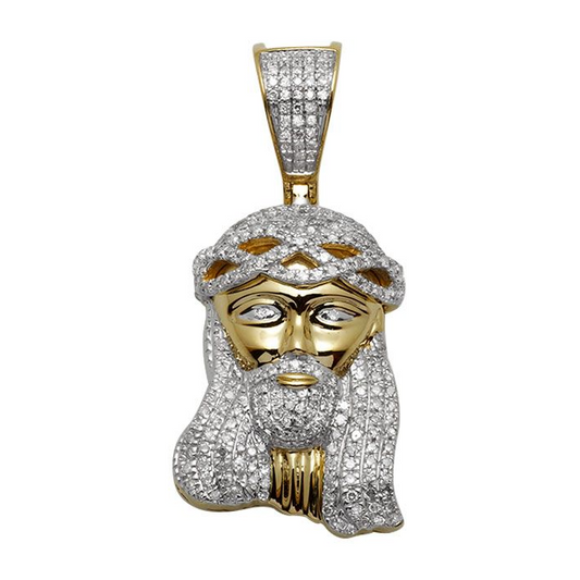10K Gold Lab Grown Diamond Custom Jesus Pendant