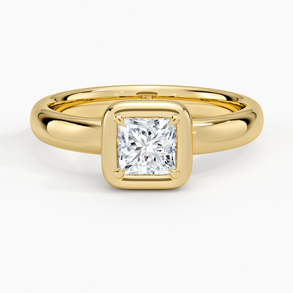 1/2 CT Lab Grown Diamond Bezel Set Solitaire Engagement Ring
