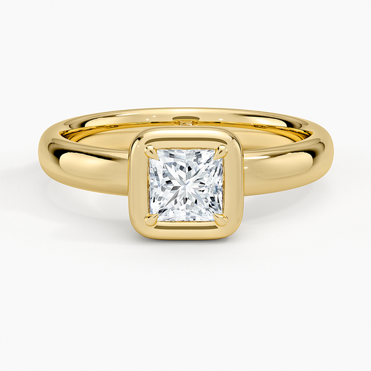 1/2 CT Lab Grown Diamond Bezel Set Solitaire Engagement Ring