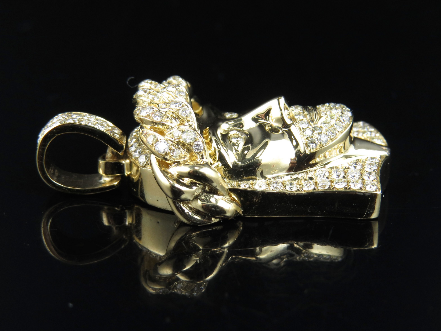Jesus Crown Cuban Link Lab Grown Diamond Pendant