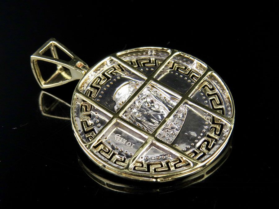 Greek Bezel Jesus Medallion Lab Grown Diamond Pendant