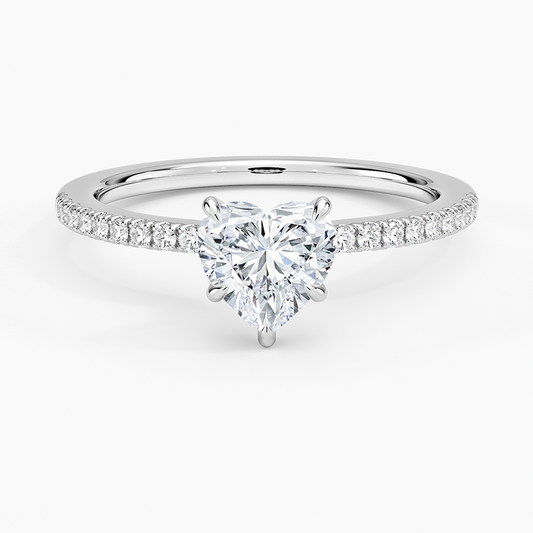 1 CT Lab Grown Diamond Half Eternity Hidden Halo Ring