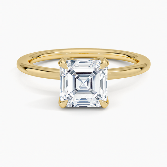 1 1/2 CT Asscher Cut Lab Grown Diamond Solitaire Ring