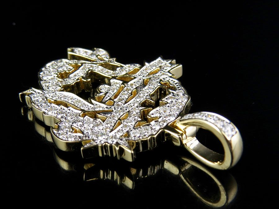 Jesus Face Cutout Gold Lab Grown Diamond Pendant
